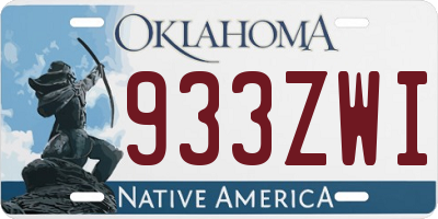 OK license plate 933ZWI