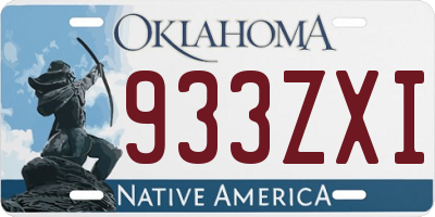 OK license plate 933ZXI