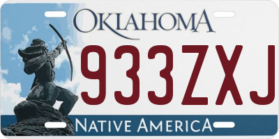 OK license plate 933ZXJ