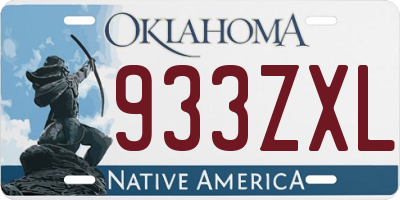 OK license plate 933ZXL