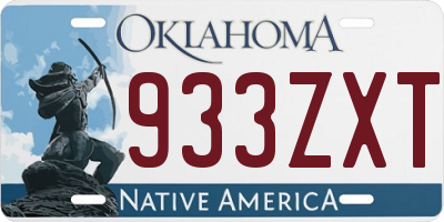 OK license plate 933ZXT