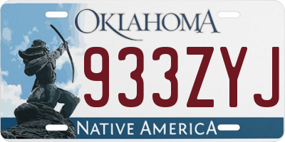 OK license plate 933ZYJ