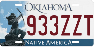 OK license plate 933ZZT