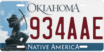 OK license plate 934AAE