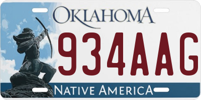 OK license plate 934AAG