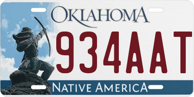 OK license plate 934AAT