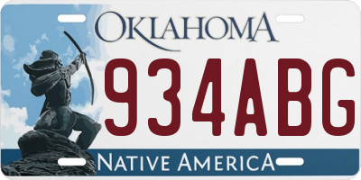 OK license plate 934ABG