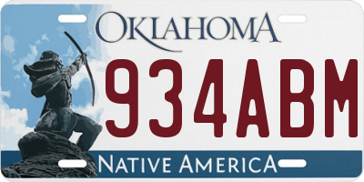OK license plate 934ABM
