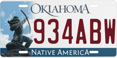 OK license plate 934ABW