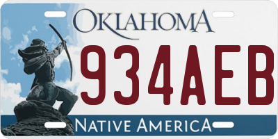 OK license plate 934AEB