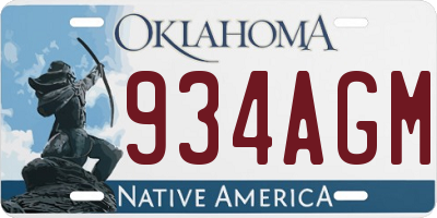 OK license plate 934AGM