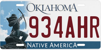 OK license plate 934AHR