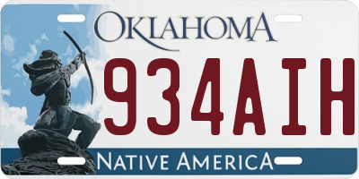 OK license plate 934AIH