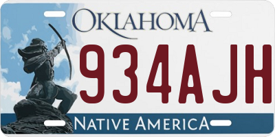 OK license plate 934AJH