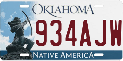 OK license plate 934AJW