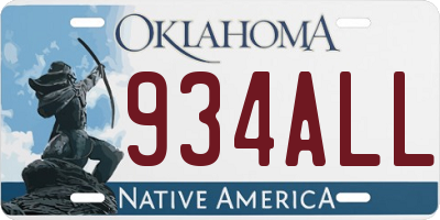 OK license plate 934ALL