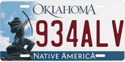 OK license plate 934ALV