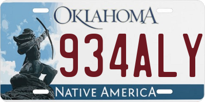 OK license plate 934ALY