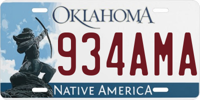 OK license plate 934AMA