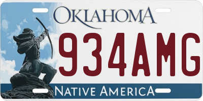 OK license plate 934AMG