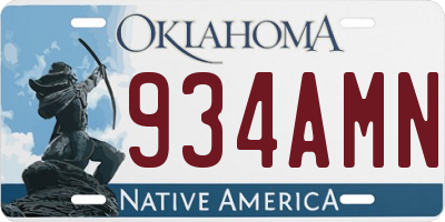 OK license plate 934AMN