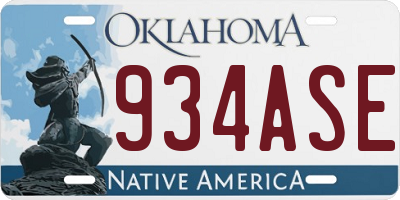 OK license plate 934ASE