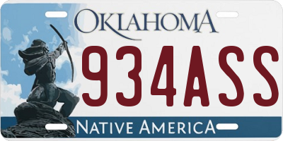 OK license plate 934ASS