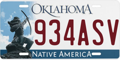 OK license plate 934ASV