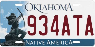 OK license plate 934ATA