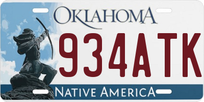 OK license plate 934ATK