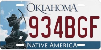 OK license plate 934BGF