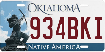 OK license plate 934BKI