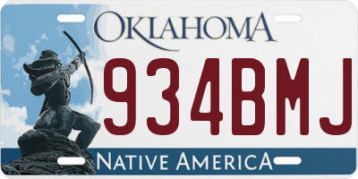 OK license plate 934BMJ