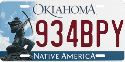 OK license plate 934BPY