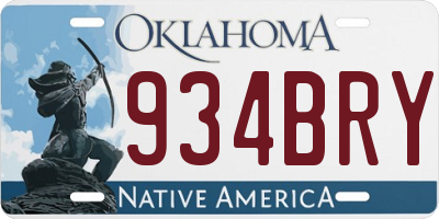 OK license plate 934BRY