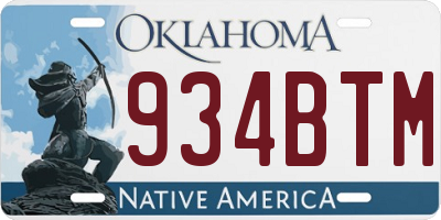 OK license plate 934BTM