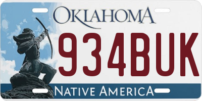 OK license plate 934BUK