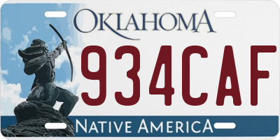OK license plate 934CAF