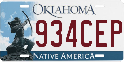 OK license plate 934CEP