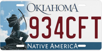 OK license plate 934CFT