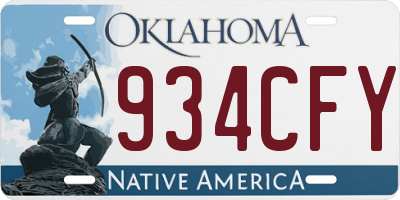 OK license plate 934CFY
