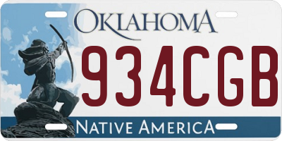 OK license plate 934CGB
