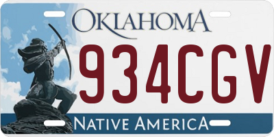 OK license plate 934CGV