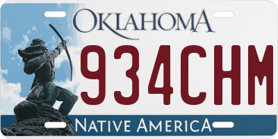 OK license plate 934CHM