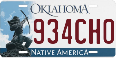 OK license plate 934CHO