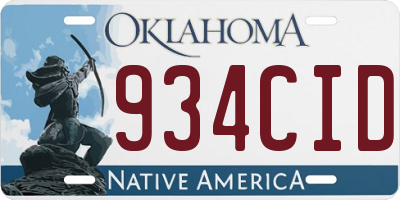 OK license plate 934CID
