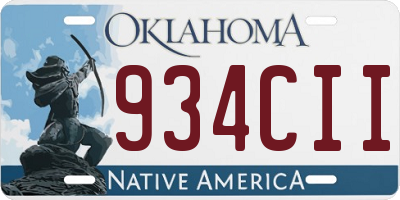 OK license plate 934CII