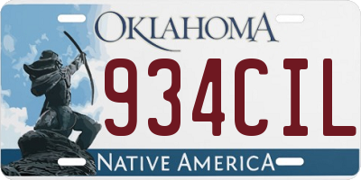 OK license plate 934CIL