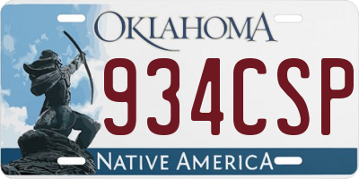 OK license plate 934CSP