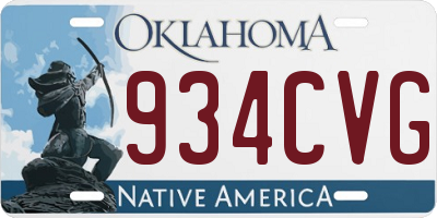 OK license plate 934CVG